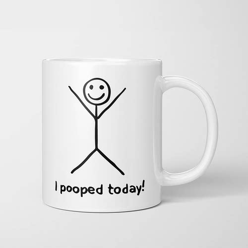 i pooped today成人杯子个性陶瓷杯美式马克杯办公室水杯家庭