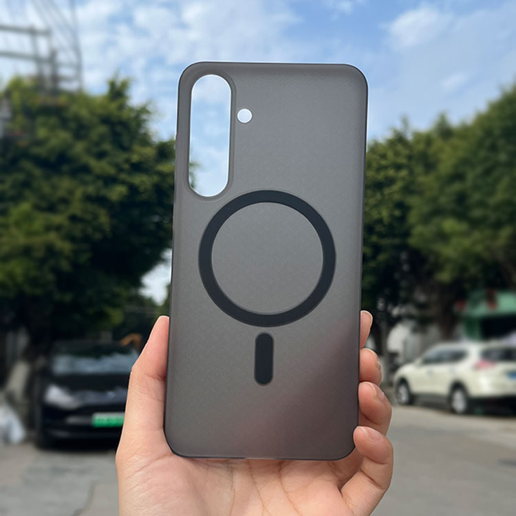 适用于三星S24手机壳磁吸款软壳MAGSAFE车载无线充电增强磁力背面纹理防滑防摔大孔S24+