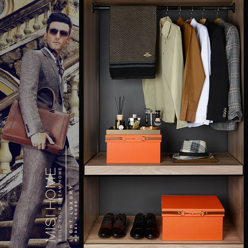 衣柜摆件衣服鞋帽托盘套装公文包收纳盒男士样板房衣帽间饰品组合,家居饰品,家饰软装搭配套装,淘宝优惠券,粉丝福利购,淘宝优惠卷
