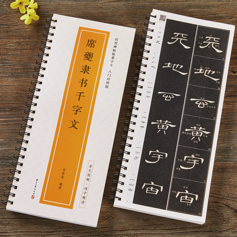 席夔隶书千字文入门对照米字格放大版经典原碑帖近距离临摹字卡全文视频教程字字解析初学者成人学生隶书毛笔书法字帖基础教材字卡