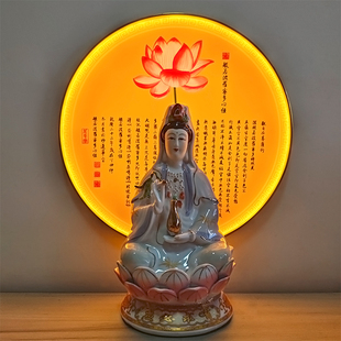 佛龛圆形背景灯神像背光灯佛堂神台背后佛光圈菩萨背光装饰背光灯