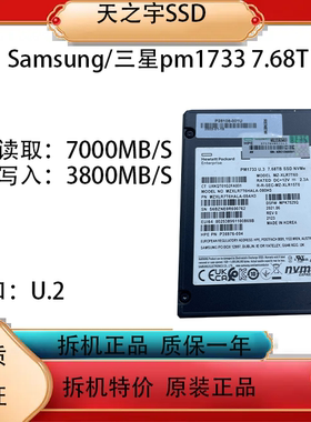 Samsung/三星PM1733 7.68T NVME PCIE4.0企业级SSD固态硬盘3.84T