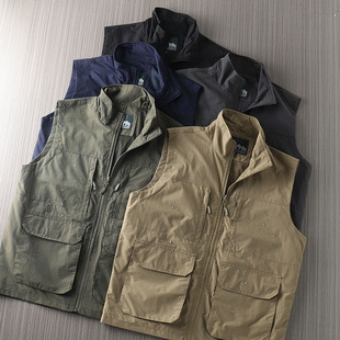户外多功能马甲外贸出口男装 多口袋钓鱼登山马夹背心坎肩 尾货秋季