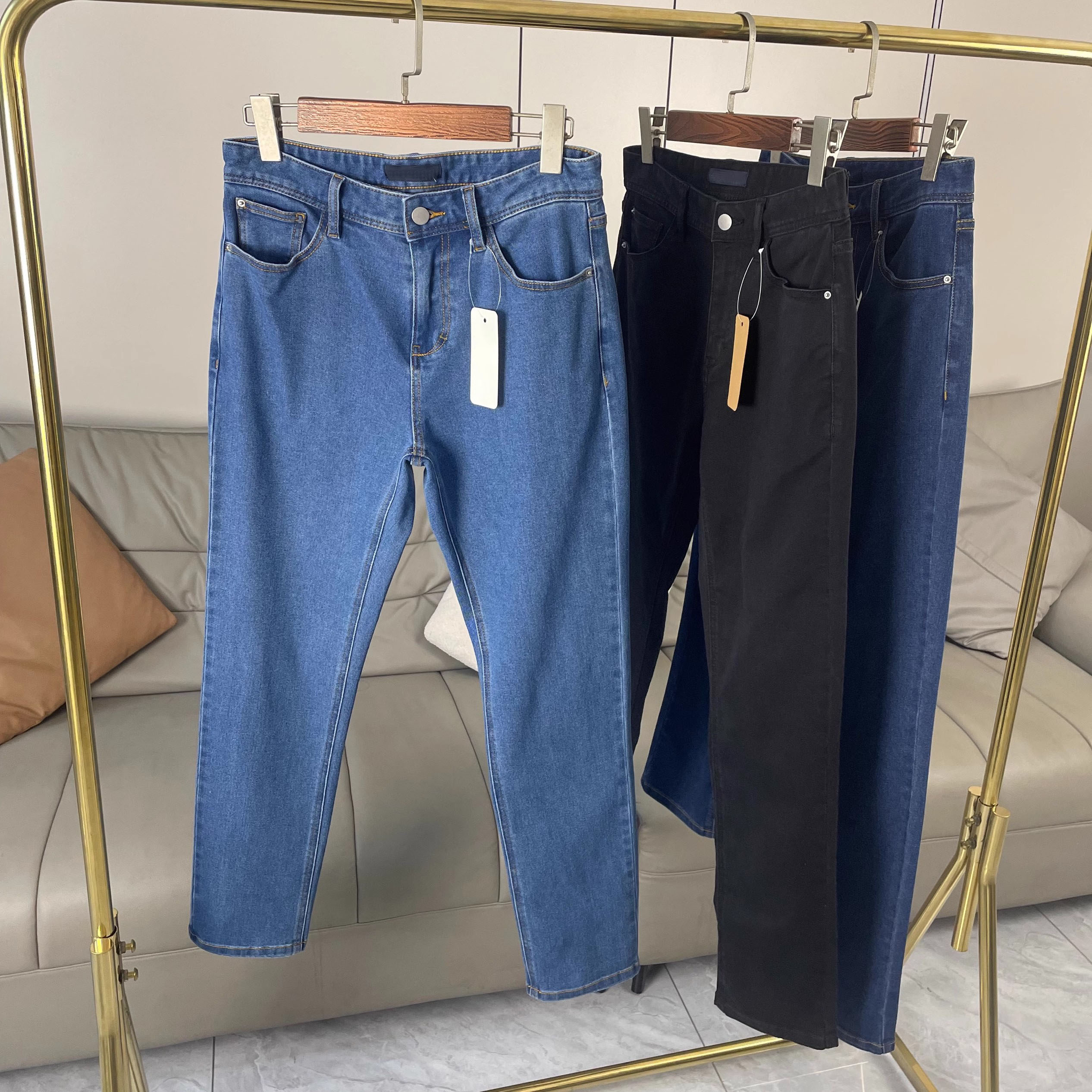 出口韩国单尾货~春季男士水洗显瘦修身弹力百搭休闲小脚牛仔长裤