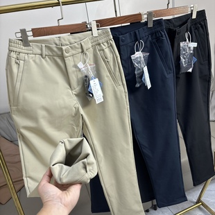 防风防泼水 直筒长裤 冬季 卡扣腰带休闲裤 男士 软壳户外一体绒