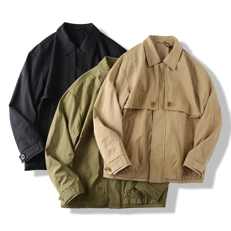 NIAOXI~复古工装系列 宽松廓形春季新款男士时尚翻领休闲夹克外套