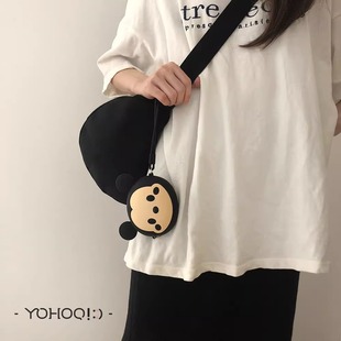 韩国小巧可爱女孩拉链手腕卡通硅胶零钱包斜挎收纳硬币小包包