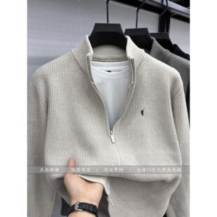 【奥莱品牌折扣】保罗开衫男士冬季新款百搭休闲毛衣针织马标外套