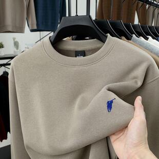 【奥莱品牌折扣】保罗卫衣圆领纯棉加绒秋冬季男士长袖T恤打底衫