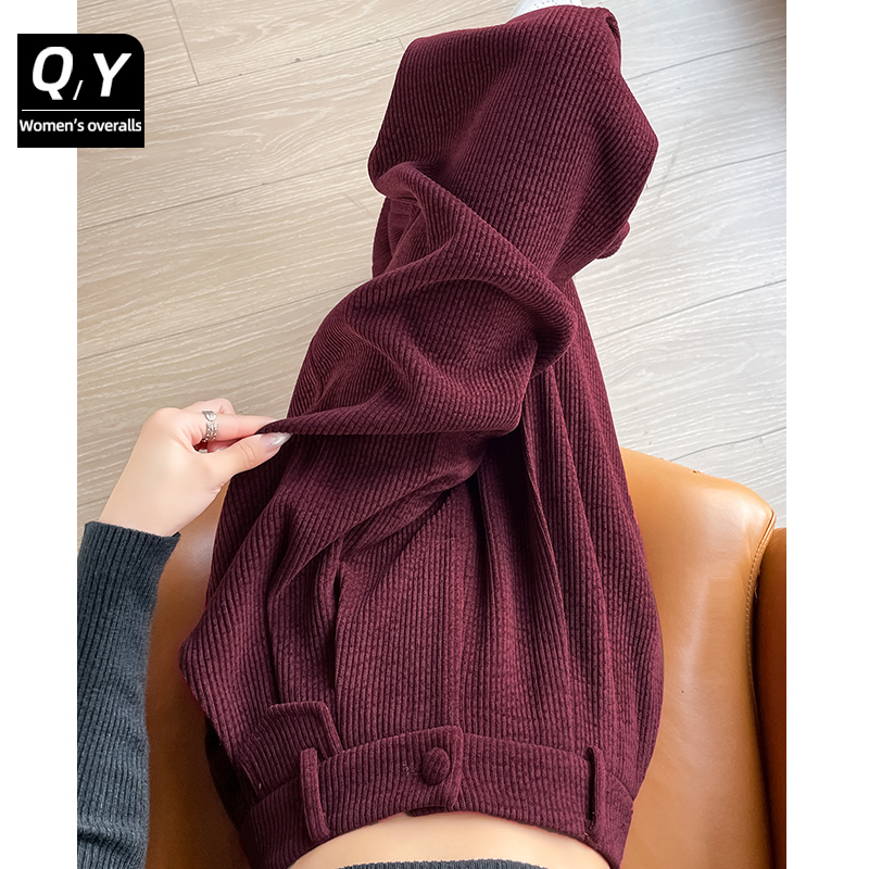 阔腿裤女直筒裤女灯芯绒条绒