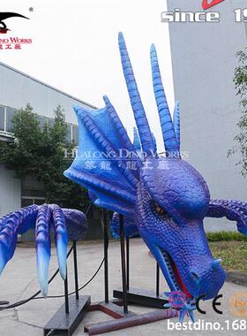 仿真模型制作工厂新款蓝色西方飞电动机械发光发亮可动可叫.