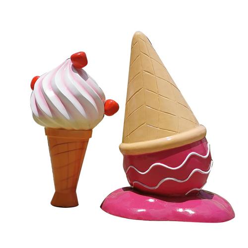 仿真冰淇淋模型摆件大型玻璃钢雪糕甜品雕塑奶茶店商业街广场装饰