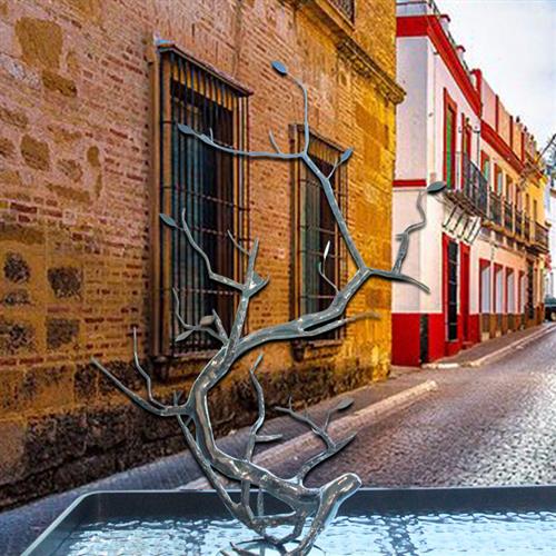 不锈钢锻造树雕塑摆件酒店样板房茶楼餐厅咖啡厅KTV艺术树枝造型