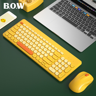 BOW笔记本无线键盘鼠标套装 机静音声办公专家用打字 外接电脑台式