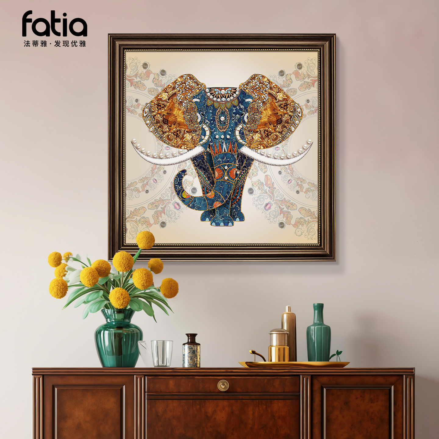 【热销大象】餐厅装饰画玄关油画