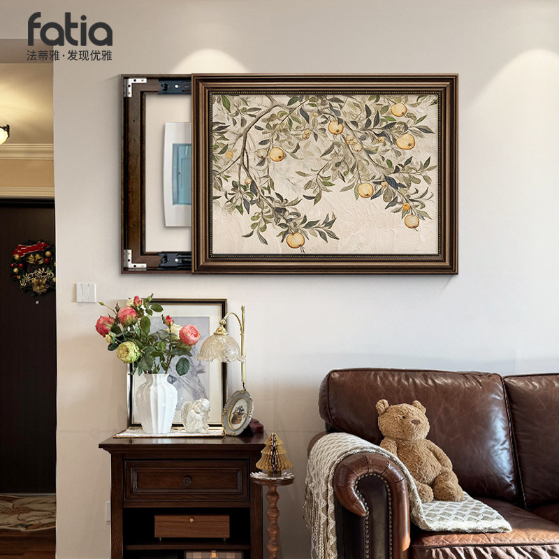 美式电表箱装饰画2025新款餐厅横版配电箱遮挡盒挂画电源开关壁画,家居饰品,现代装饰画,淘宝优惠券,粉丝福利购,淘宝优惠卷