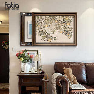 美式电表箱装饰画2026新款餐厅横版配电箱遮挡盒挂画电源开关壁画