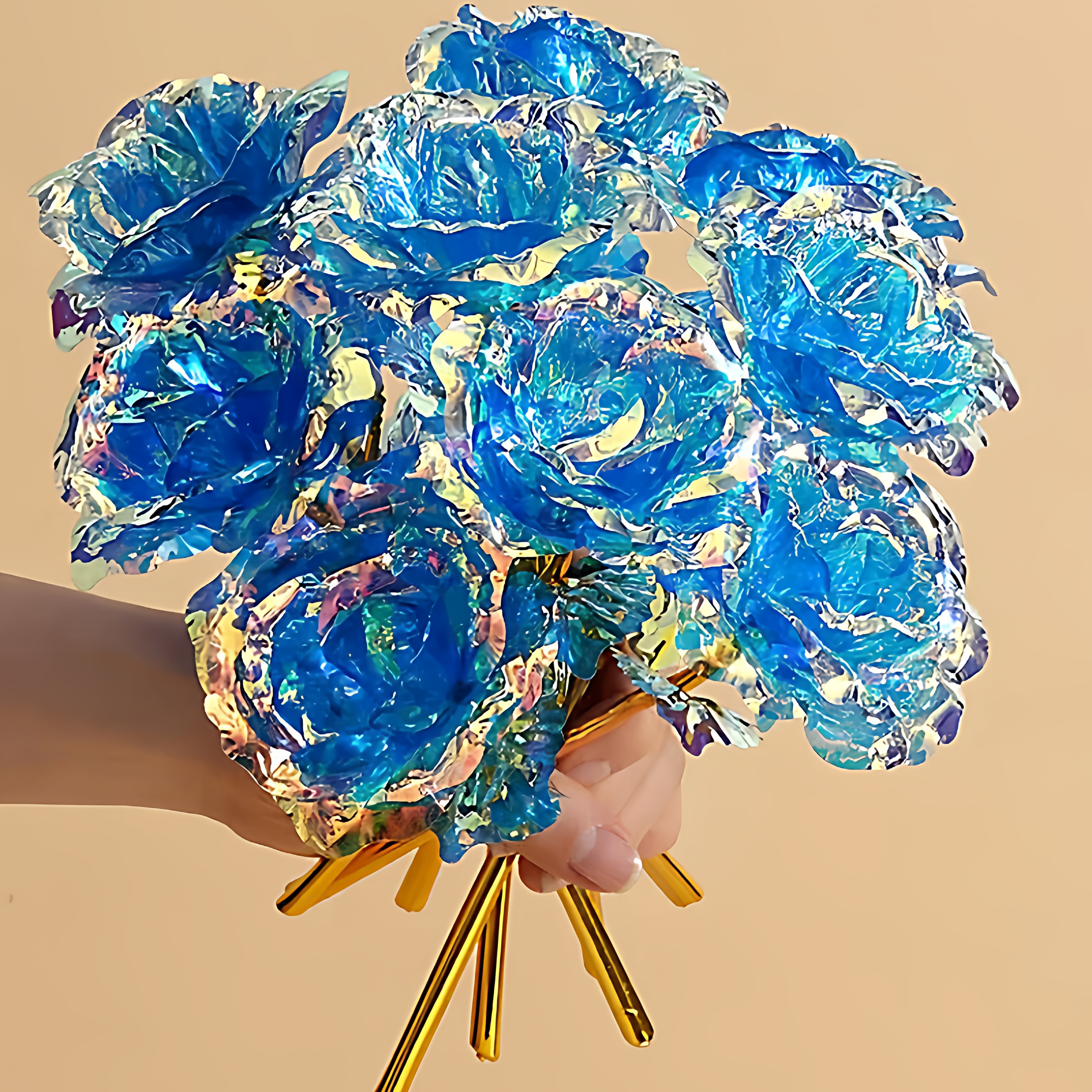 520七夕情人节送对象礼物24K彩金玫瑰花礼盒发光单支金箔镀金玫瑰