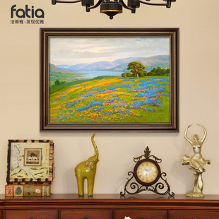 美式 饰画莫奈客厅油画世界名画 餐厅挂画梵高风景壁画饭厅背景墙装