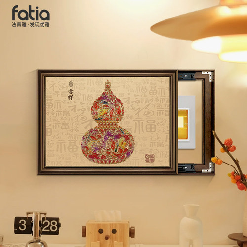 中古风轻奢高级感吉祥花瓶电表箱