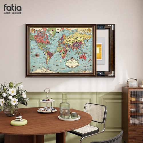 美式电表箱装饰画免打孔开关盒