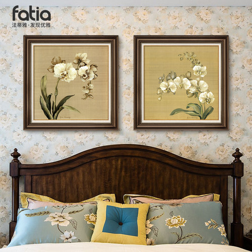 美式卧室床头复古房间挂画