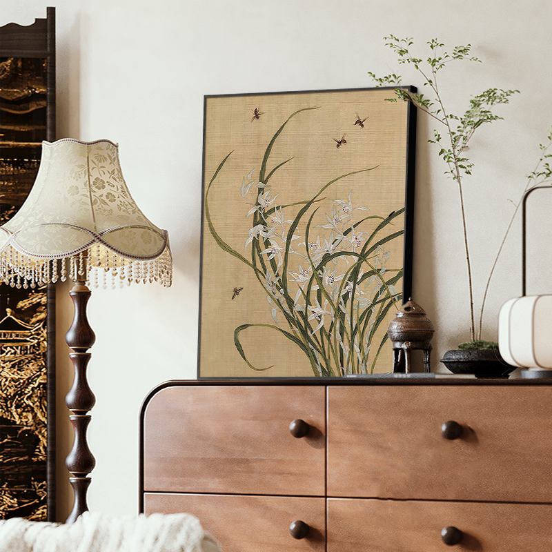 宋代美学兰花图挂画新中式