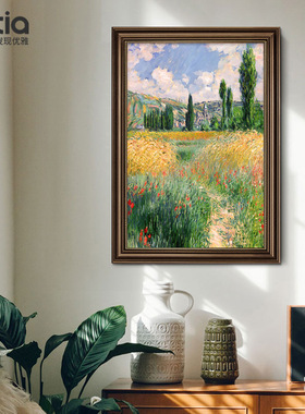 大芬村油画手绘莫奈装饰画美式复古玄关挂画风景客厅餐厅梵高名画