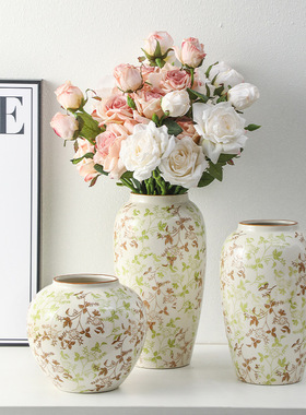 高级感复古新中式青花瓷瓶