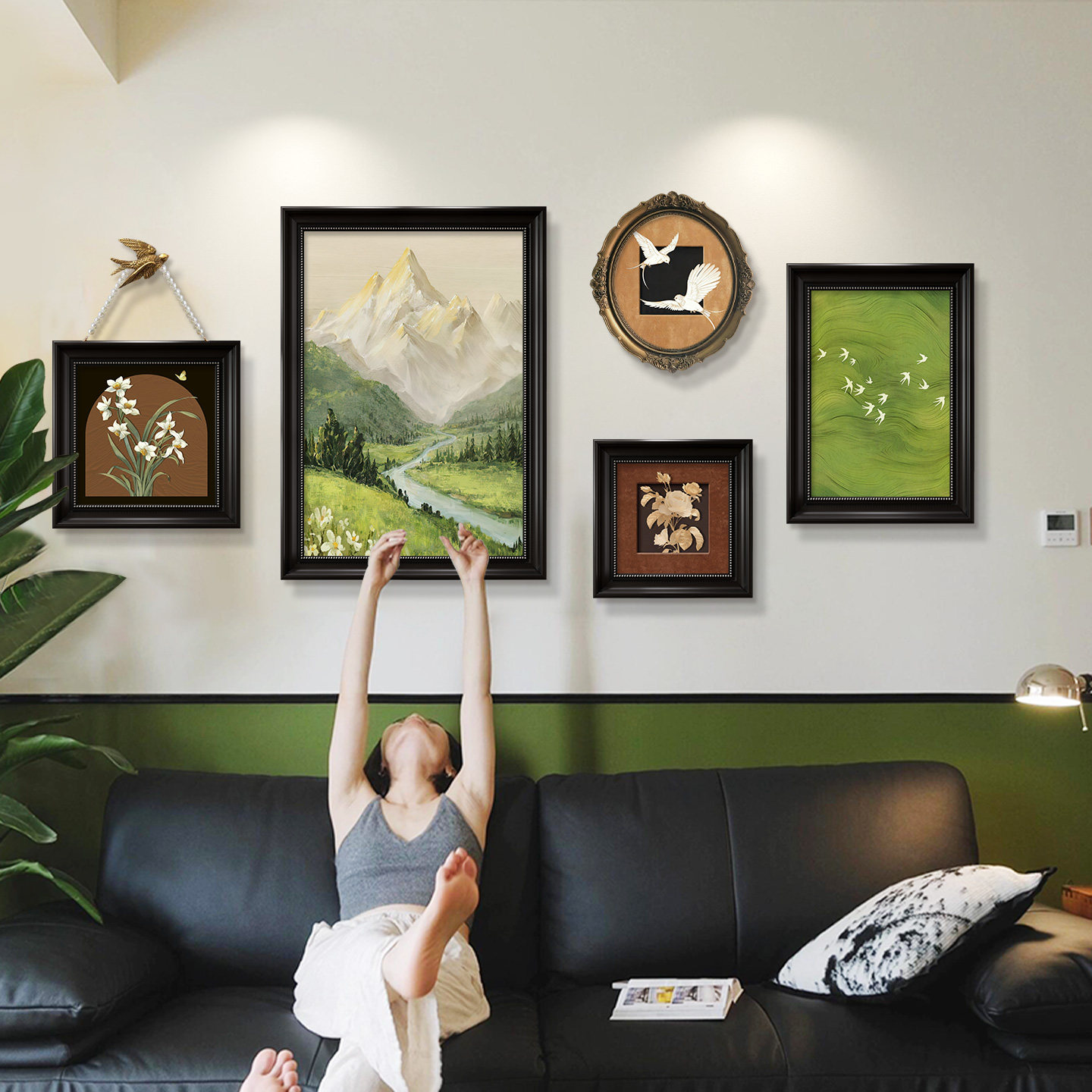 中古风客厅装饰画沙发背景墙挂画法式复古餐厅画宋氏美学壁画,家居饰品,现代装饰画,淘宝优惠券,粉丝福利购,淘宝优惠卷