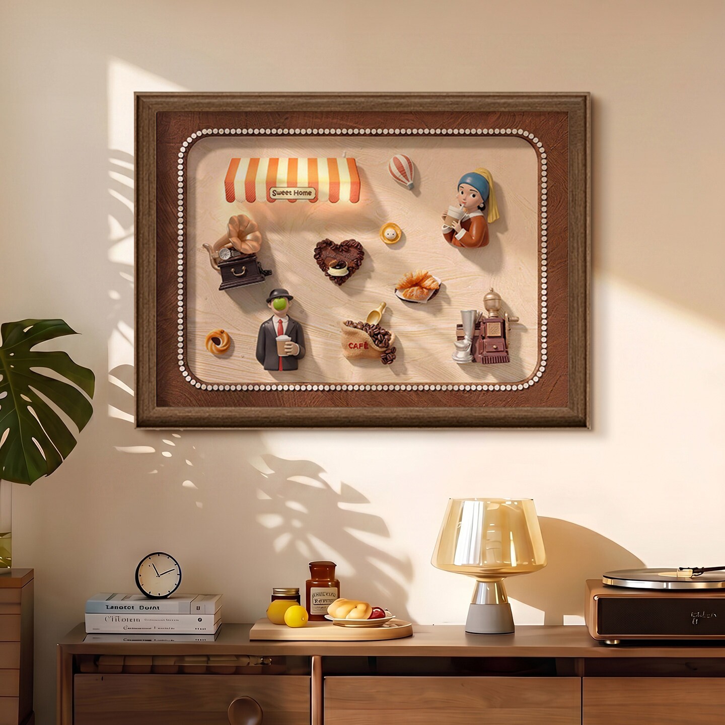 中古风电表箱装饰画DIY磁吸板轻奢高级感弱电箱遮挡装饰玄关挂画图片