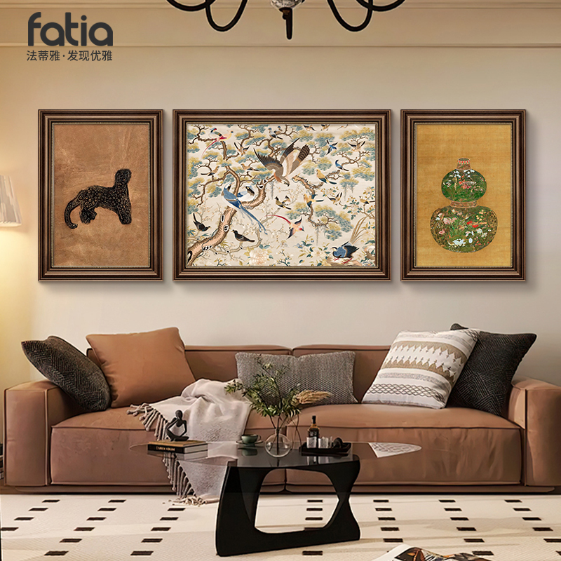 金钱豹中古风客厅葫芦三联高级感