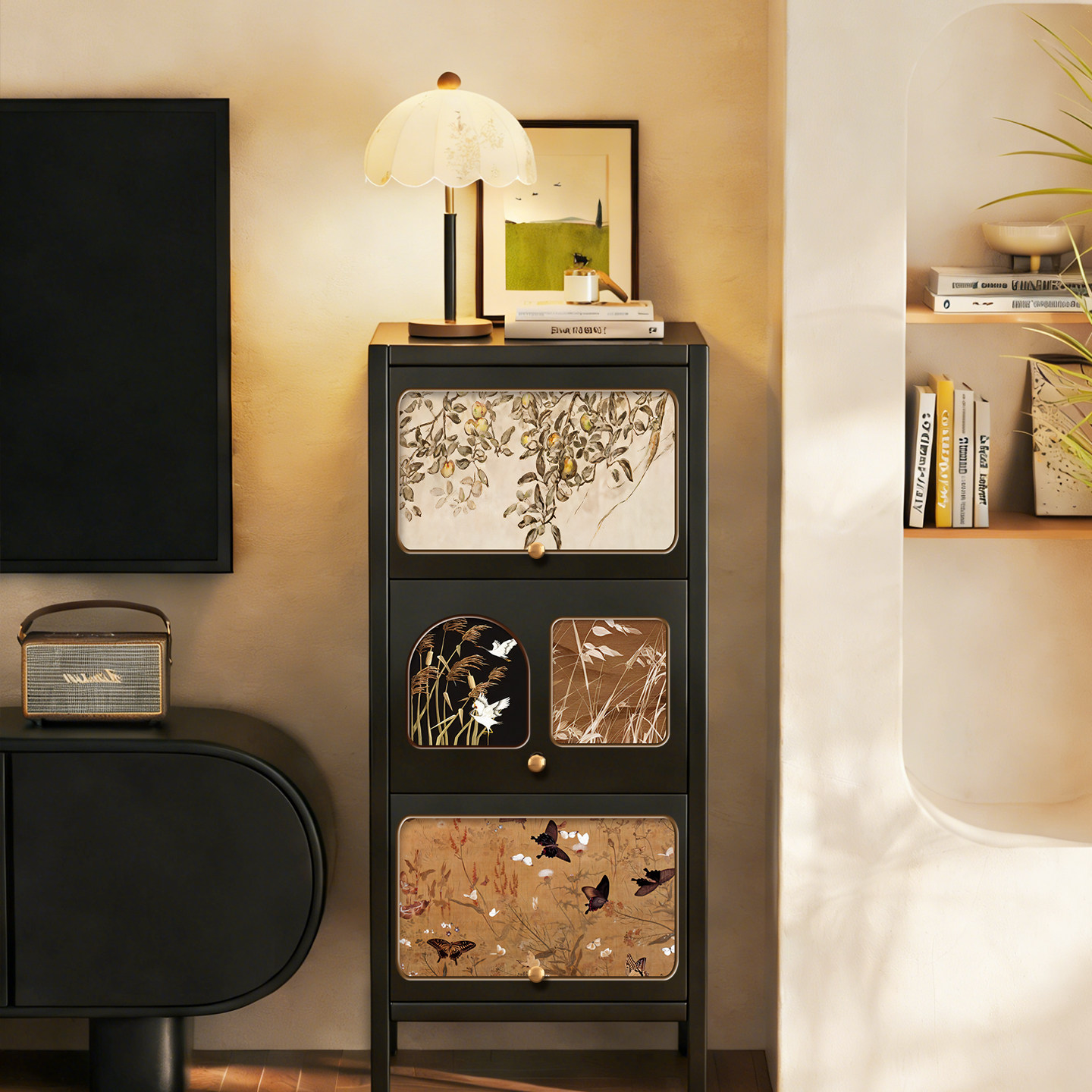 中古风斗柜客厅靠墙电视柜旁小边柜窄柜子复古沙发铁皮置物柜卧室,住宅家具,斗柜,淘宝优惠券,粉丝福利购,淘宝优惠卷