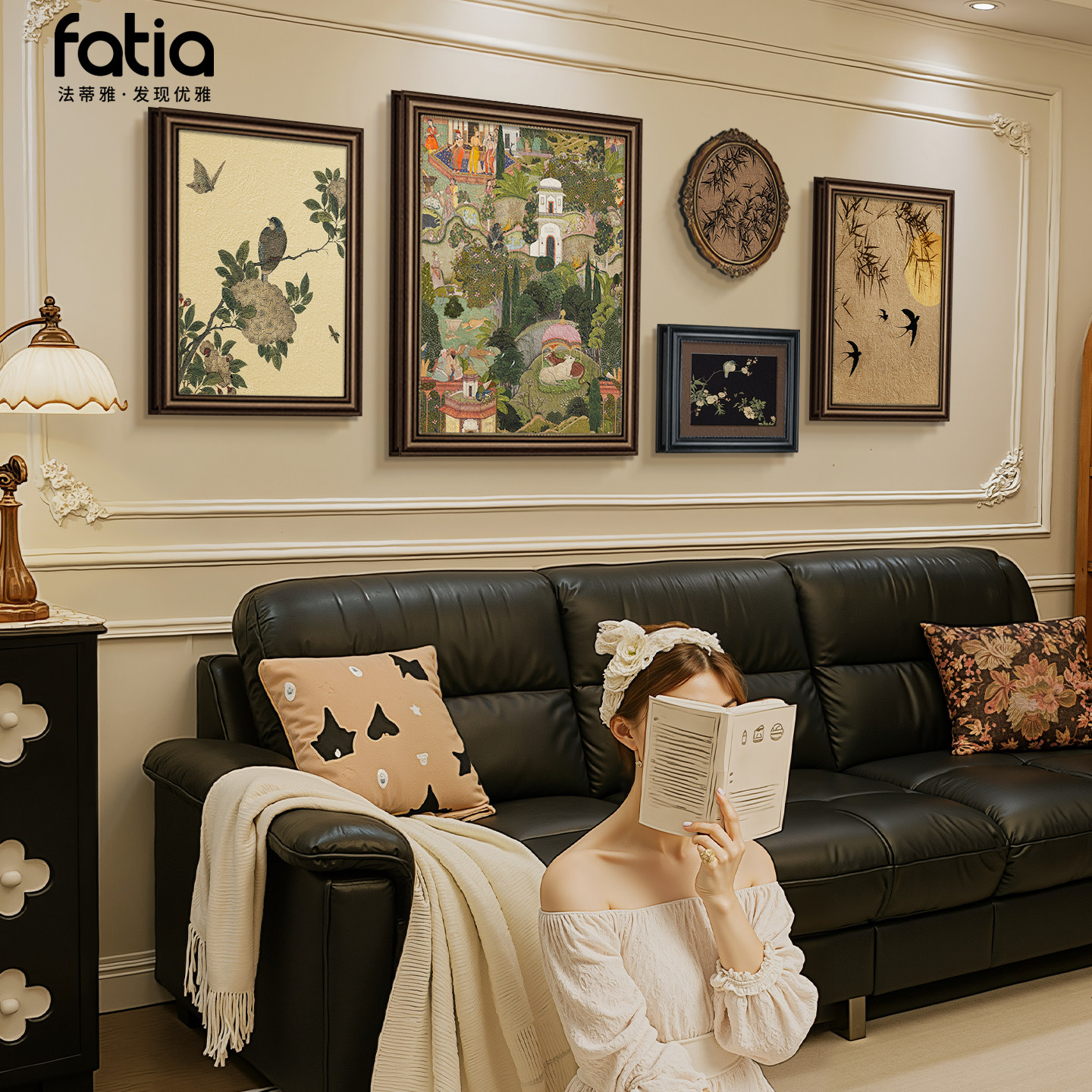 法式复古中古风挂画客厅装饰画沙发背景墙挂画高档餐厅油画组合画,家居饰品,现代装饰画,淘宝优惠券,粉丝福利购,淘宝优惠卷