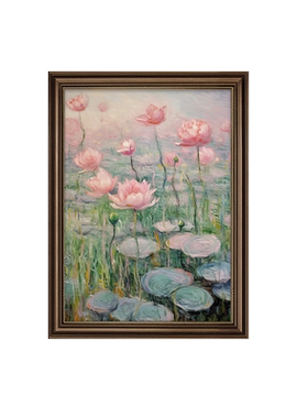 法蒂雅玄关睡莲挂画高档大气