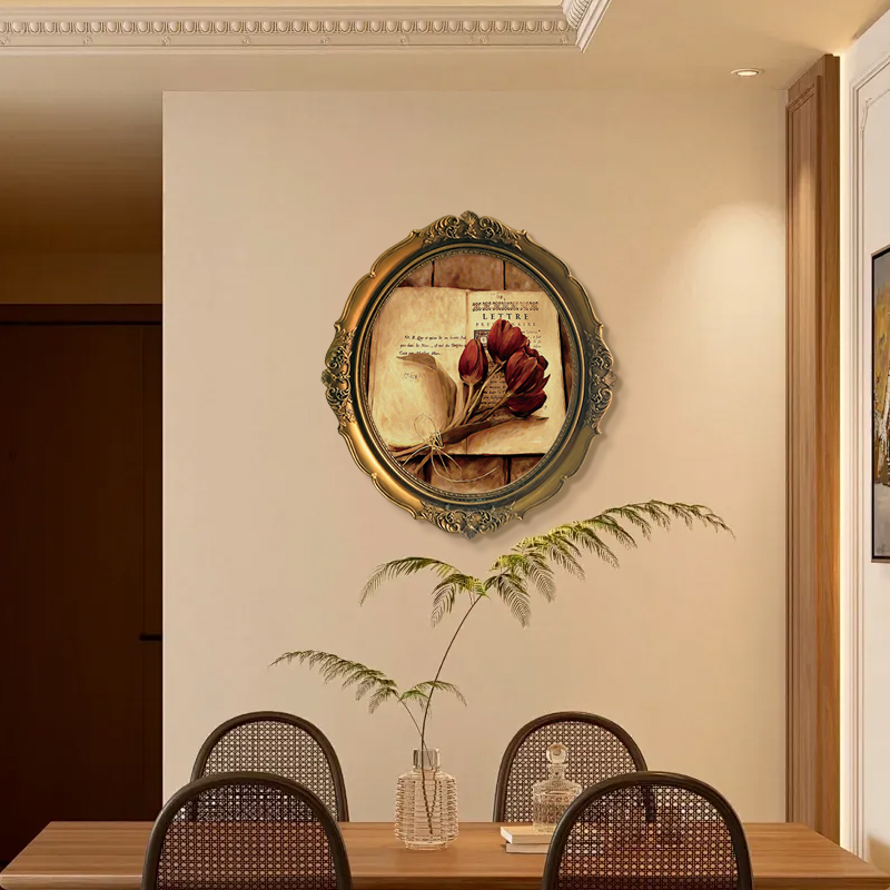 法式轻奢装饰画花卉椭圆挂