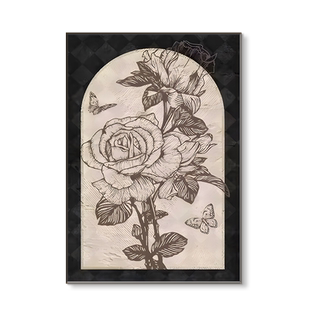 欧式客厅落地画中古风免打孔壁画法式装饰画摆件桌面摆画复古挂画