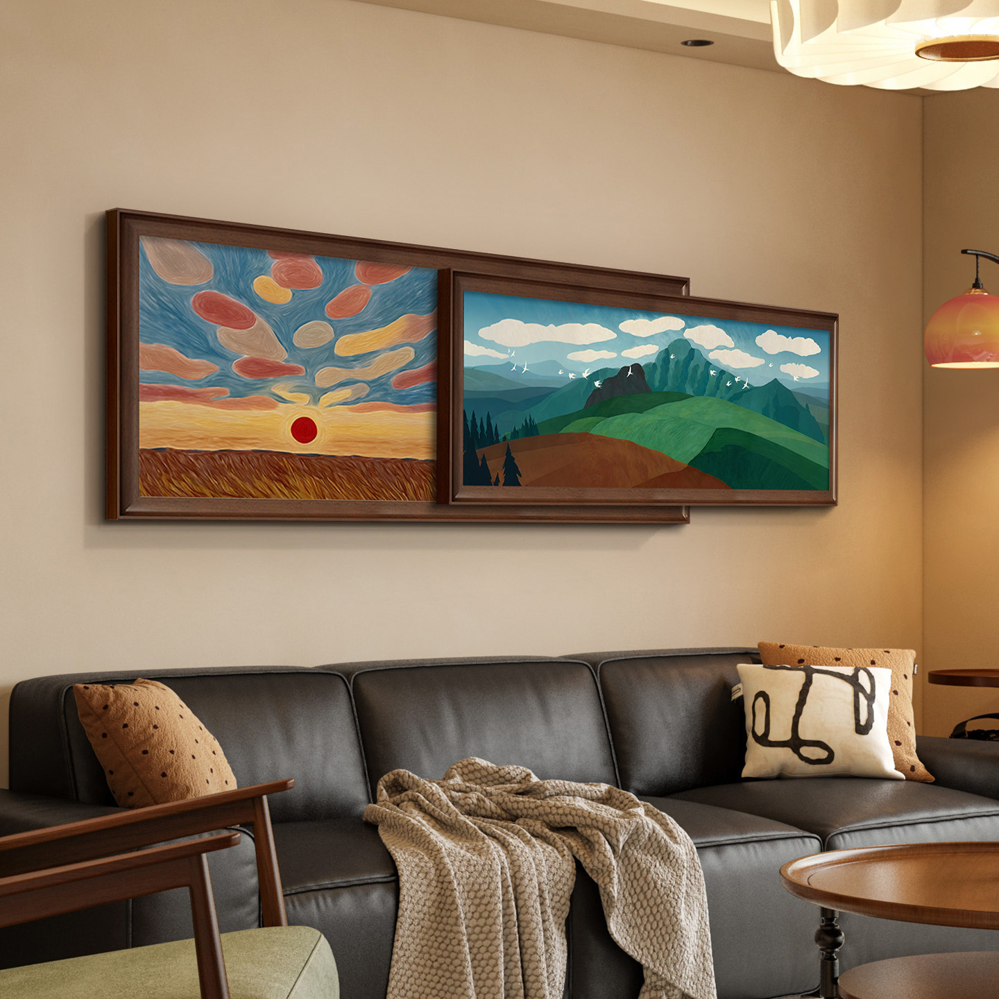 法式复古客厅装饰画中古风高级感沙发背景墙挂画大幅高档大气壁画,家居饰品,现代装饰画,淘宝优惠券,粉丝福利购,淘宝优惠卷