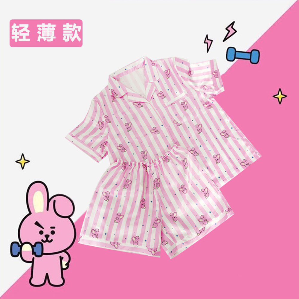 周边睡衣男女家居服短袖T恤短裤两透气防弹少年团夏季件套轻薄