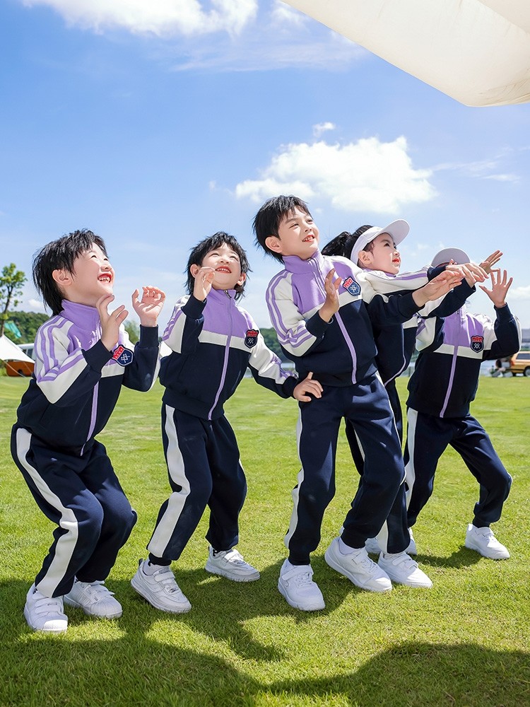 教师小学生班服秋装儿童红色小学生校服女童纯棉棒球服三四件套