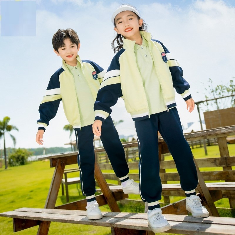 英伦风班服小学生校服春秋装四件套儿童运动服套装绿色幼儿园园服