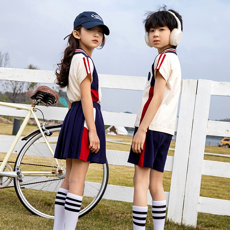 学院风班服集体照韩版一年级纯棉夏天幼稚园春夏季新款裙子入园照