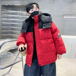 男童冬装绒毛新款潮衣服儿童装中大款连帽上衣派克服外套春秋季