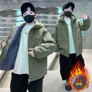 男童棉服春秋冬装羽绒棉儿童装酷机车长袖毛衣秋装网红中大款新款