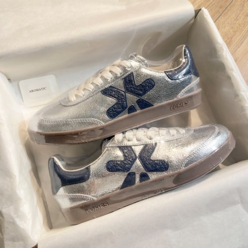 LUMES&YHGM牛皮德训鞋女2026新款复古运动休闲小白鞋百搭平底板鞋