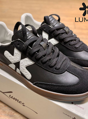LUMES&YHGM真皮软底德训鞋女款2026春秋季新款柔软小白鞋休闲鞋
