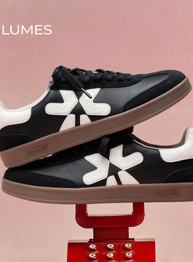 LUMES&YHGM联名德训鞋2026春季新款真皮复古百搭软底运动休闲鞋女