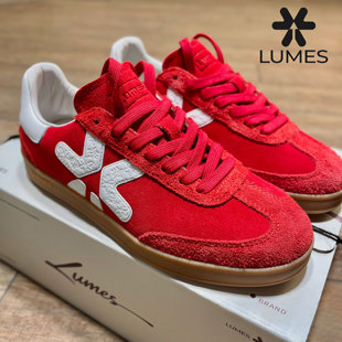 复古百搭休闲小白鞋 春秋季 男 女2026新款 LUMES&YHGM真皮红色德训鞋