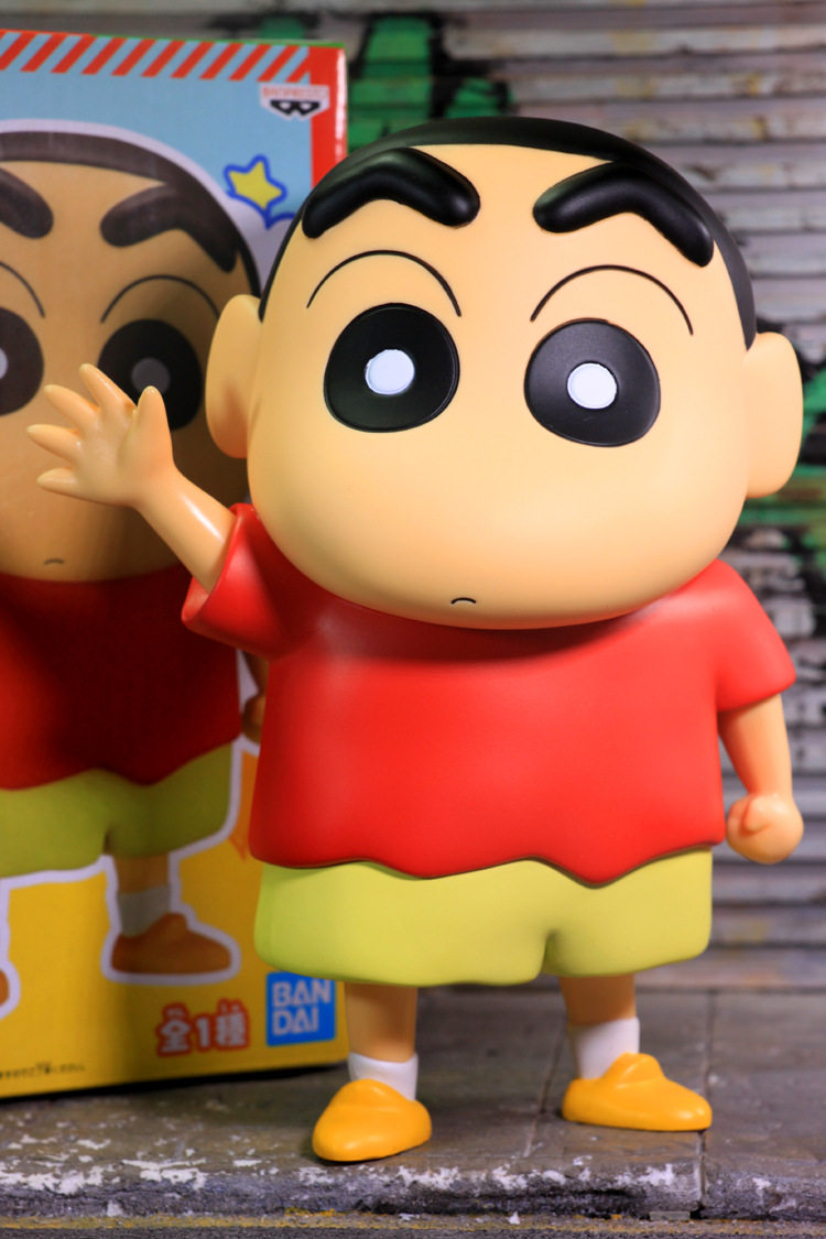 挥手招手打招呼 蜡笔小孩 野原小新之助 手办公仔模型摆件人玩偶