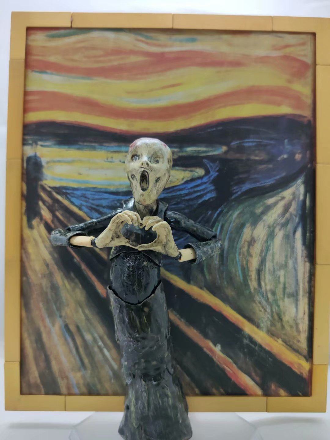 figma sp086 桌上美术馆 蒙克 尖叫 呐喊 关节可动手办摆件道具